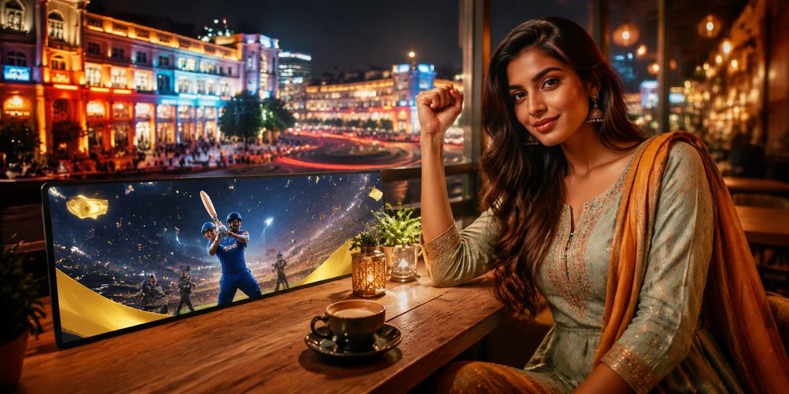 Players celebrating cricket bonuses amid vibrant Delhi Connaught Place nightlife
